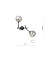 Hunter K2 Sort/Grafit væglampe - Ø14 cm, E14, 230V, uden lyskilde