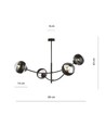 Hunter 4 Sort/Stribe loftslampe - Ø14 cm, E14, 230V, uden lyskilde