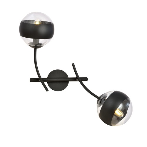 Hunter K2 Sort/Stribe væglampe - Ø14 cm, E14, 230V, uden lyskilde