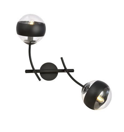 Hunter K2 Sort/Stribe væglampe - Ø14 cm, E14, 230V, uden lyskilde