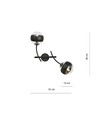 Hunter K2 Sort/Stribe væglampe - Ø14 cm, E14, 230V, uden lyskilde