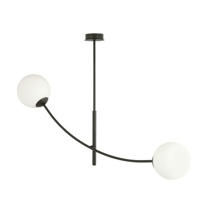 Hunter 2 Sort/Opal loftslampe - Ø15 cm, E14, 230V, uden lyskilde
