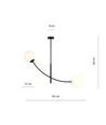 Hunter 2 Sort/Opal loftslampe - Ø15 cm, E14, 230V, uden lyskilde