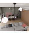 Hunter 2 Sort/Opal loftslampe - Ø15 cm, E14, 230V, uden lyskilde