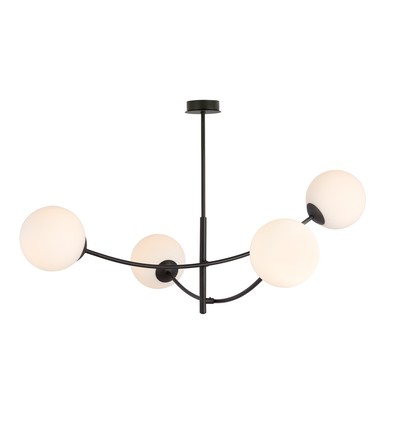 Hunter 4 Sort/Opal loftslampe - Ø15 cm, E14, 230V, uden lyskilde