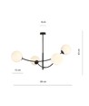 Hunter 4 Sort/Opal loftslampe - Ø15 cm, E14, 230V, uden lyskilde