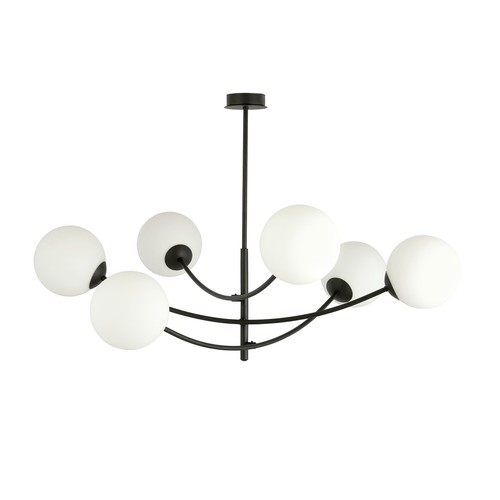 Hunter 6 Sort/Opal loftslampe - Ø15 cm, E14, 230V, uden lyskilde