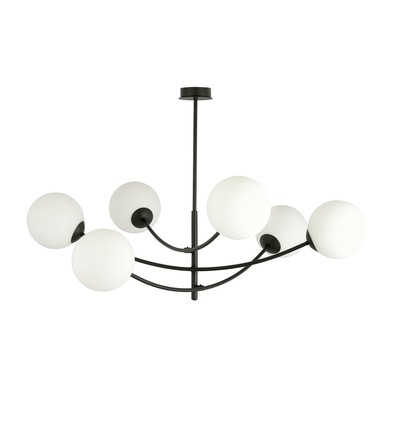 Hunter 6 Sort/Opal loftslampe - Ø15 cm, E14, 230V, uden lyskilde