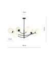 Hunter 6 Sort/Opal loftslampe - Ø15 cm, E14, 230V, uden lyskilde