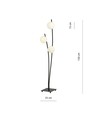 Hunter LP3 Sort/Opal gulvlampe - Ø15 cm, E14, 230V, uden lyskilde