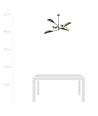 Lotus 6 Sort/Guld loftslampe - Ø12 cm, E14, 230V, uden lyskilde