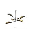 Lotus 6 Sort/Guld loftslampe - Ø12 cm, E14, 230V, uden lyskilde