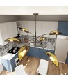 Lotus 6 Sort/Guld loftslampe - Ø12 cm, E14, 230V, uden lyskilde