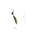 Lotus K1 Sort/Guld væglampe - Ø12 cm, E14, 230V, uden lyskilde