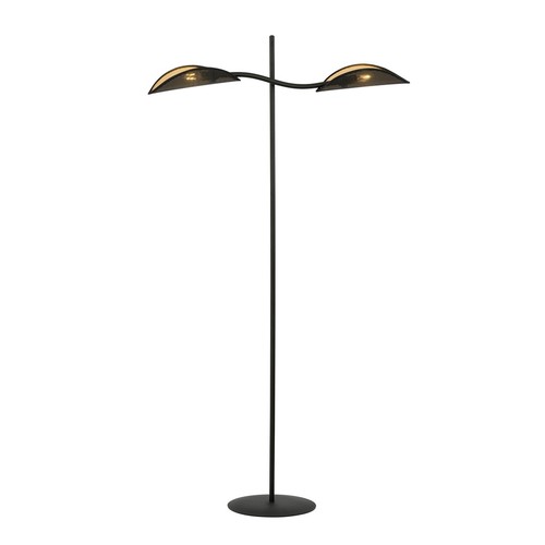 Lotus LP2 Sort/Guld gulvlampe - Ø12 cm, E14, 230V, uden lyskilde