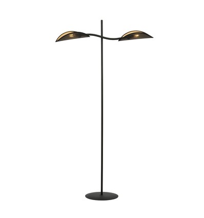 Lotus LP2 Sort/Guld gulvlampe - Ø12 cm, E14, 230V, uden lyskilde