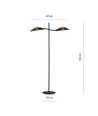 Lotus LP2 Sort/Guld gulvlampe - Ø12 cm, E14, 230V, uden lyskilde