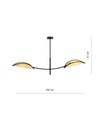 Lotus 2 Sort/Rattan loftslampe - Ø12 cm, E14, 230V, uden lyskilde