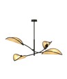 Lotus 4 Sort/Rattan loftslampe - Ø12 cm, E14, 230V, uden lyskilde