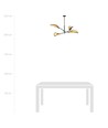 Lotus 4 Sort/Rattan loftslampe - Ø12 cm, E14, 230V, uden lyskilde