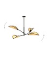Lotus 4 Sort/Rattan loftslampe - Ø12 cm, E14, 230V, uden lyskilde