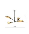 Lotus 4 Sort/Rattan loftslampe - Ø12 cm, E14, 230V, uden lyskilde