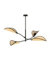 Lotus 4 Sort/Rattan loftslampe - Ø12 cm, E14, 230V, uden lyskilde