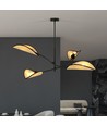 Lotus 4 Sort/Rattan loftslampe - Ø12 cm, E14, 230V, uden lyskilde