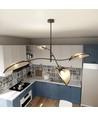 Lotus 4 Sort/Rattan loftslampe - Ø12 cm, E14, 230V, uden lyskilde