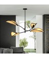 Lotus 4 Sort/Rattan loftslampe - Ø12 cm, E14, 230V, uden lyskilde
