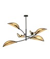Lotus 6 Sort/Rattan loftslampe - Ø12 cm, E14, 230V, uden lyskilde