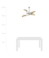Lotus 6 Sort/Rattan loftslampe - Ø12 cm, E14, 230V, uden lyskilde