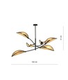 Lotus 6 Sort/Rattan loftslampe - Ø12 cm, E14, 230V, uden lyskilde