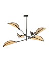 Lotus 6 Sort/Rattan loftslampe - Ø12 cm, E14, 230V, uden lyskilde