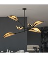 Lotus 6 Sort/Rattan loftslampe - Ø12 cm, E14, 230V, uden lyskilde