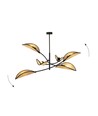 Lotus 6 Sort/Rattan loftslampe - Ø12 cm, E14, 230V, uden lyskilde