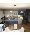 Lotus 6 Sort/Rattan loftslampe - Ø12 cm, E14, 230V, uden lyskilde