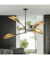 Lotus 6 Sort/Rattan loftslampe - Ø12 cm, E14, 230V, uden lyskilde