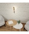 Lotus K1 Sort/Rattan væglampe - Ø12 cm, E14, 230V, uden lyskilde