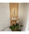 Lotus K1 Sort/Rattan væglampe - Ø12 cm, E14, 230V, uden lyskilde
