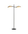 Lotus LP2 Sort/Rattan gulvlampe - Ø12 cm, E14, 230V, uden lyskilde
