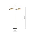 Lotus LP2 Sort/Rattan gulvlampe - Ø12 cm, E14, 230V, uden lyskilde