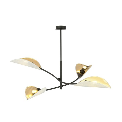 Lotus 4 Hvid/Guld loftslampe - Ø12 cm, E14, 230V, uden lyskilde