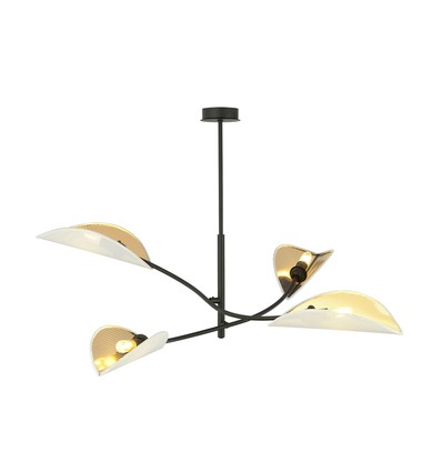 Lotus 4 Hvid/Guld loftslampe - Ø12 cm, E14, 230V, uden lyskilde