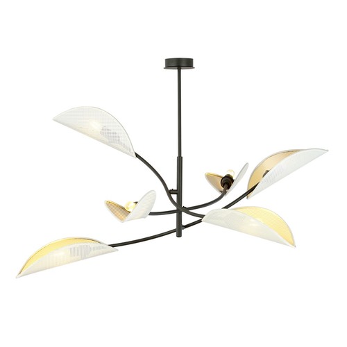 Lotus 6 Hvid/Guld loftslampe - Ø12 cm, E14, 230V, uden lyskilde