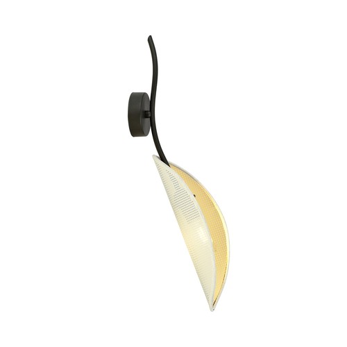 Lotus K1 Hvid/Guld væglampe - Ø12 cm, E14, 230V, uden lyskilde