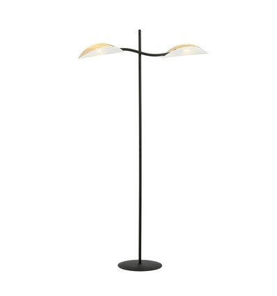 Lotus LP2 Hvid/Guld gulvlampe - Ø12 cm, E14, 230V, uden lyskilde