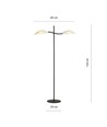 Lotus LP2 Hvid/Guld gulvlampe - Ø12 cm, E14, 230V, uden lyskilde