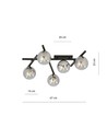 Smart 5 Sort/Grafit loftslampe - Ø15 cm, E14, 230V, uden lyskilde