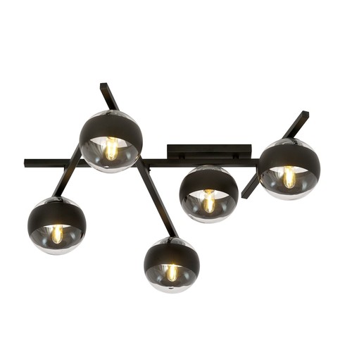 Smart 5 Sort/Stribe loftslampe - Ø15 cm, E14, 230V, uden lyskilde